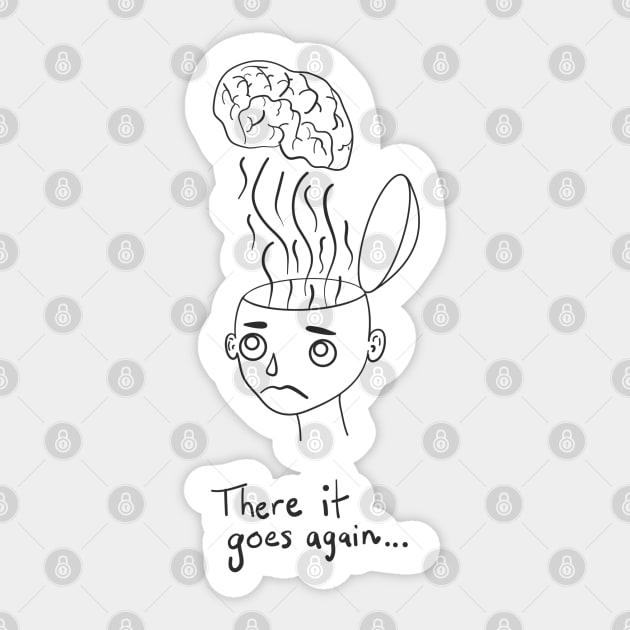 Where is my mind, airhead Sticker by SubtleSplit